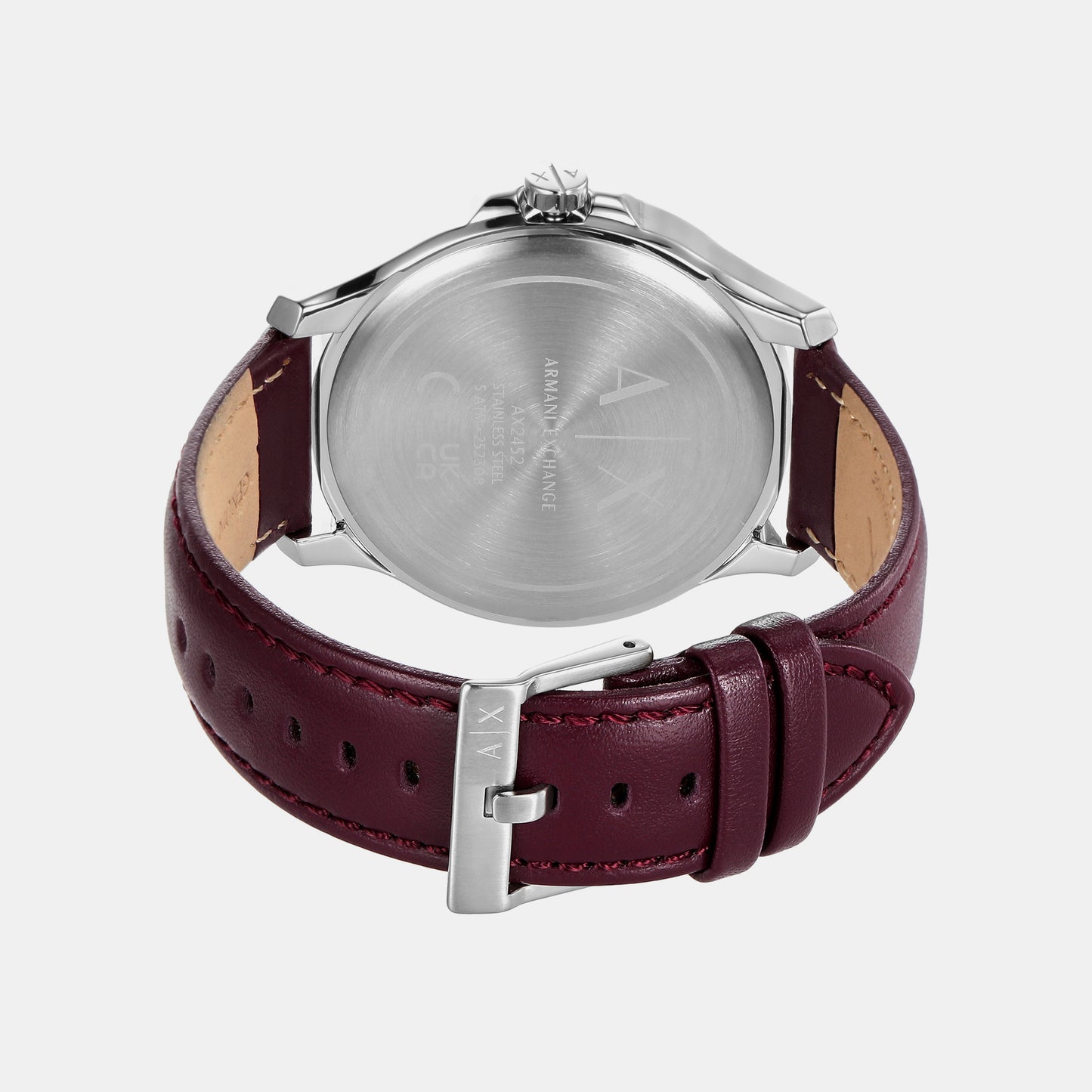 Hampton Men's Grey Dial Analog Leather Watch AX2452