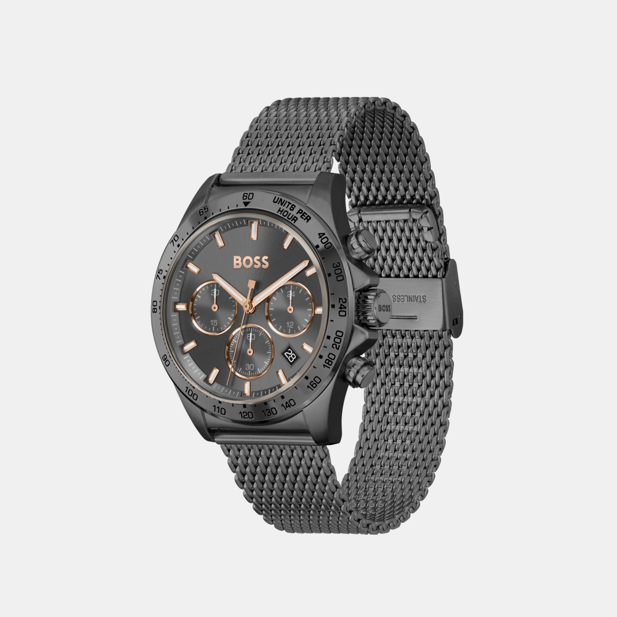 Boss Men Round Grey watch