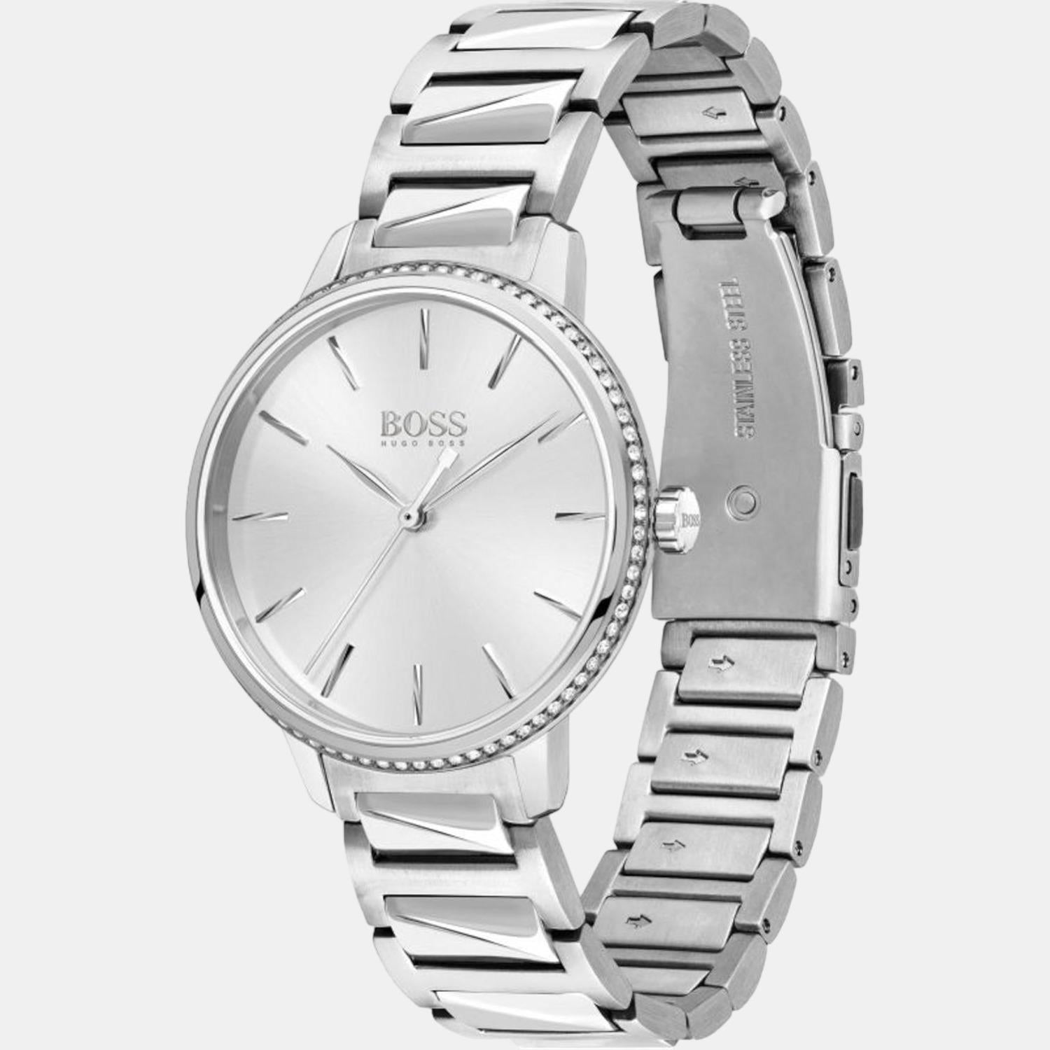 Boss Women Round Silver watch