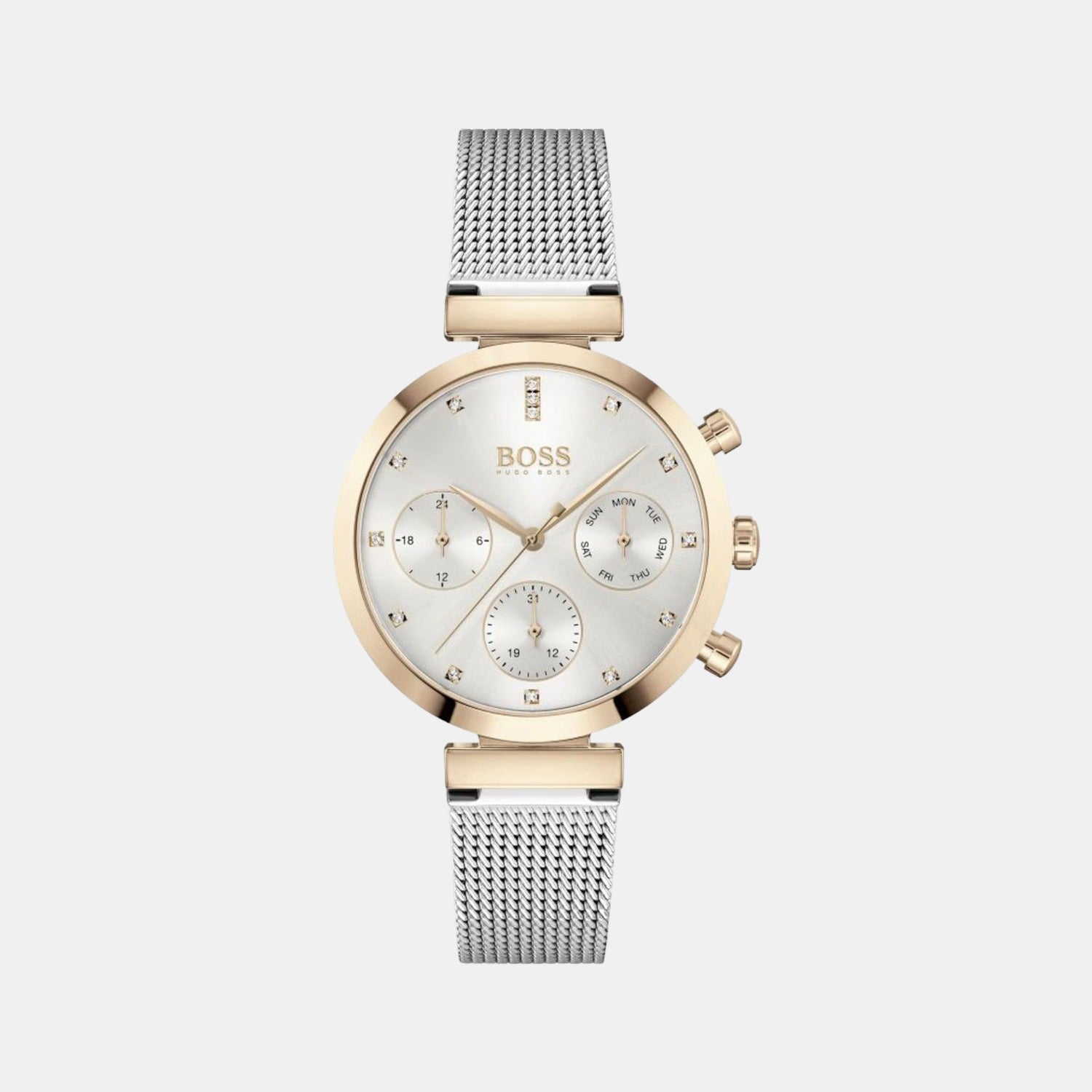 Boss Round Silver Analog watch