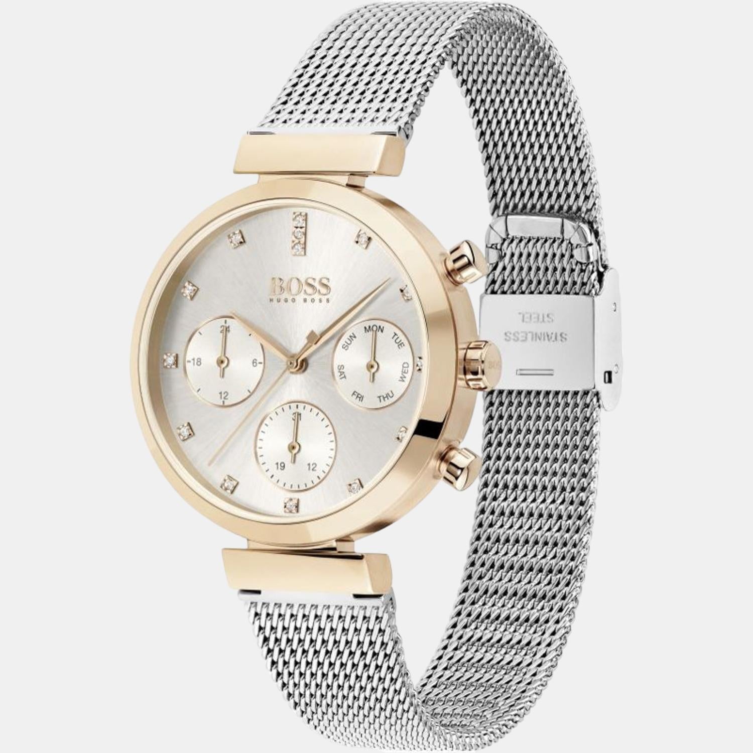 Boss Women Round Silver watch