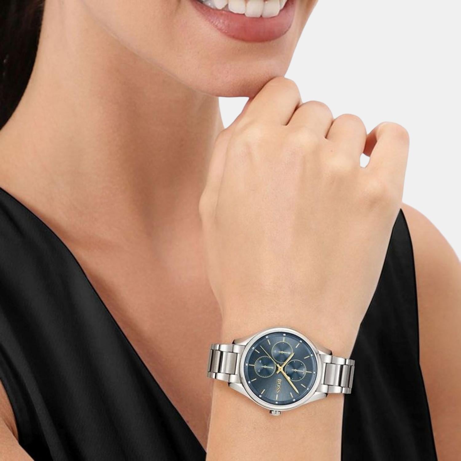 Boss Women Round Blue watch