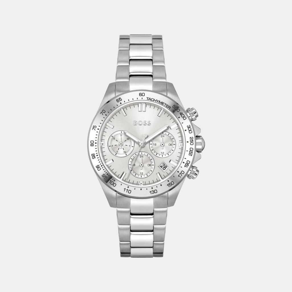 Boss Round Silver Chronograph watch