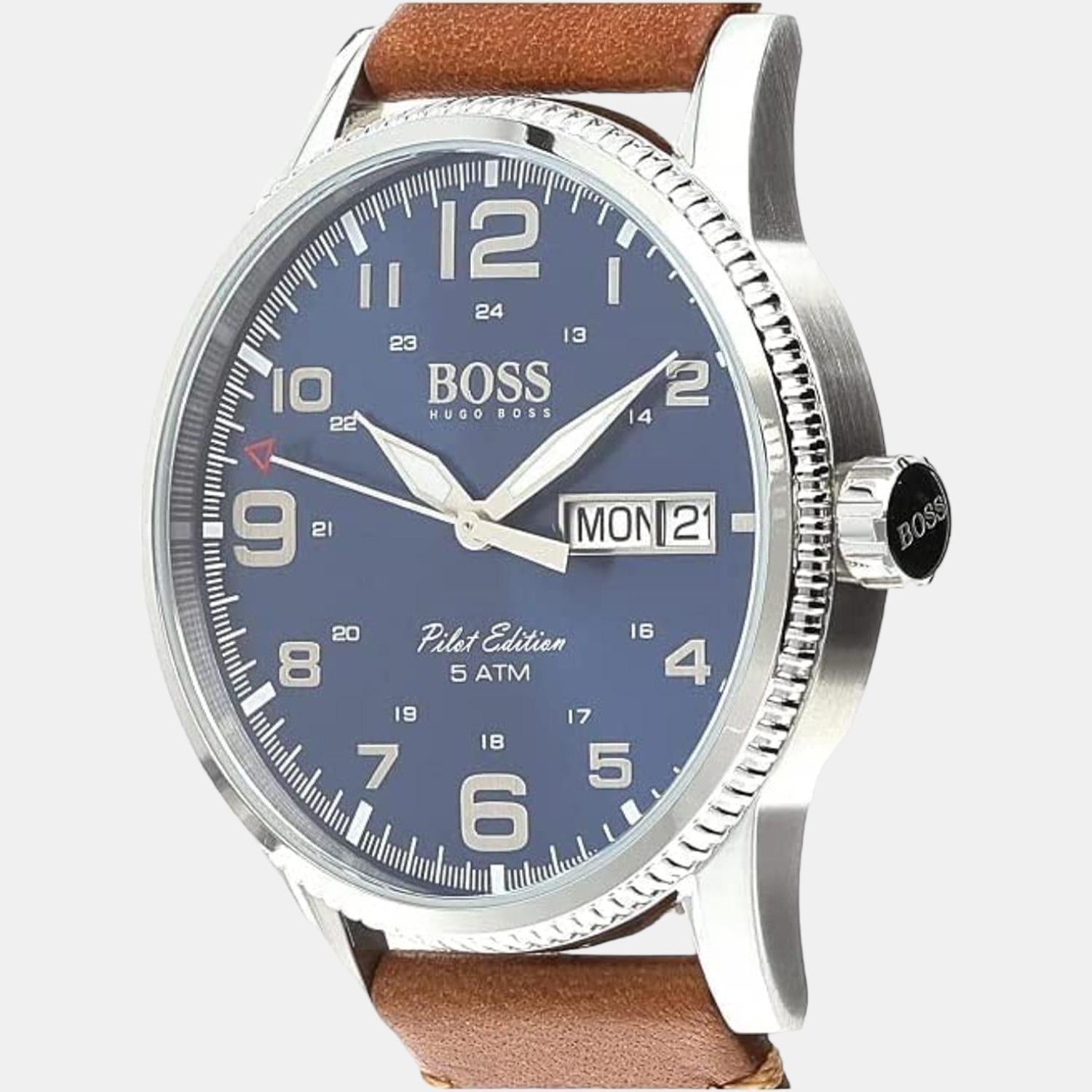 Boss Men Round Blue watch