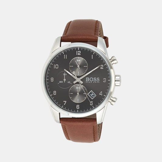 Male Grey Analog Leather Watch 1513787