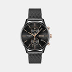 Boss Round Black Chronograph watch