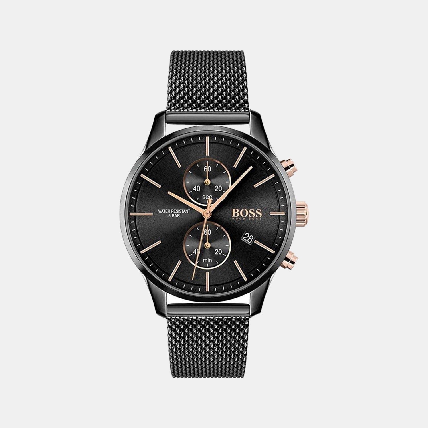 Boss Round Black Chronograph watch
