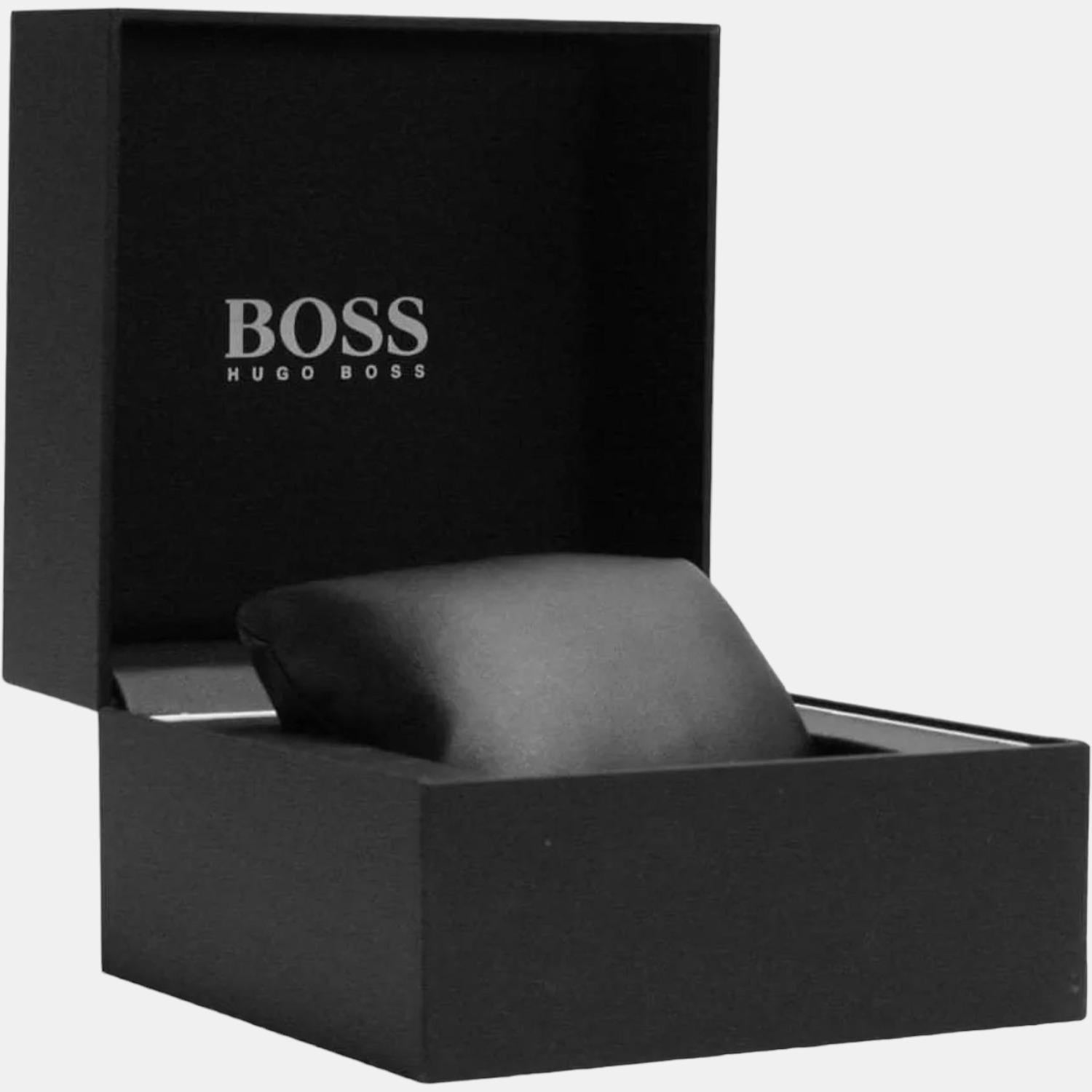 Analog Stainless Watch – | Time In Steel Unisex Boss Just Boss Black