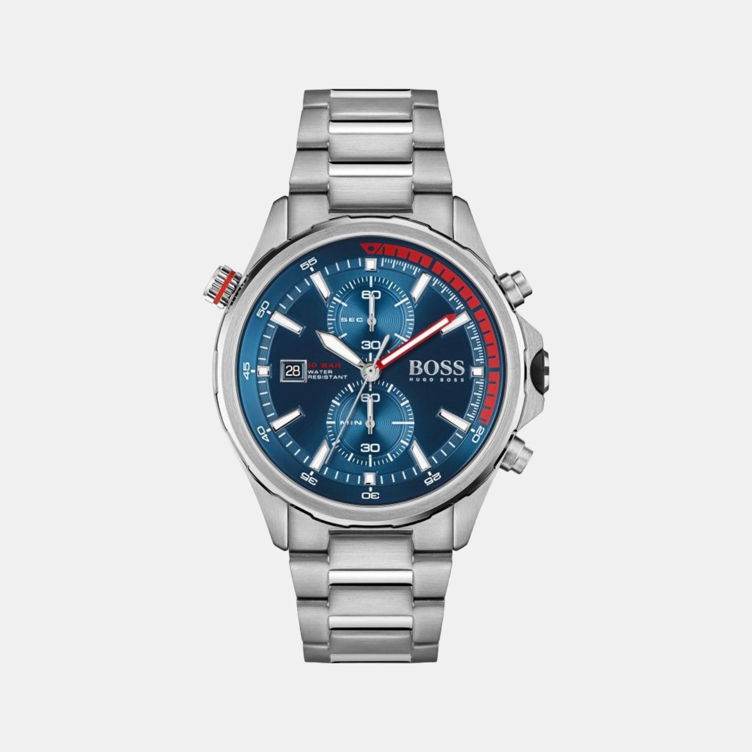 Boss Male Blue Analog Stainless Steel Watch Boss Just In Time