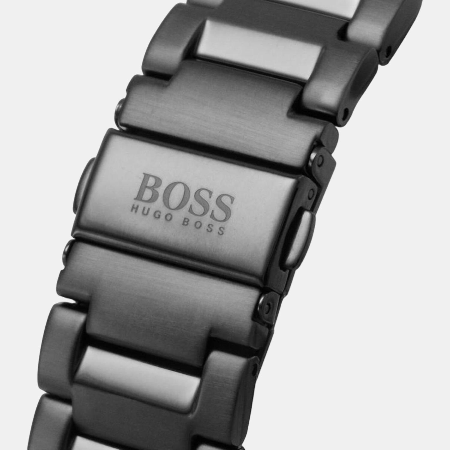 Boss Globetrotter Men Quartz Black Dial Chronograph Stainless