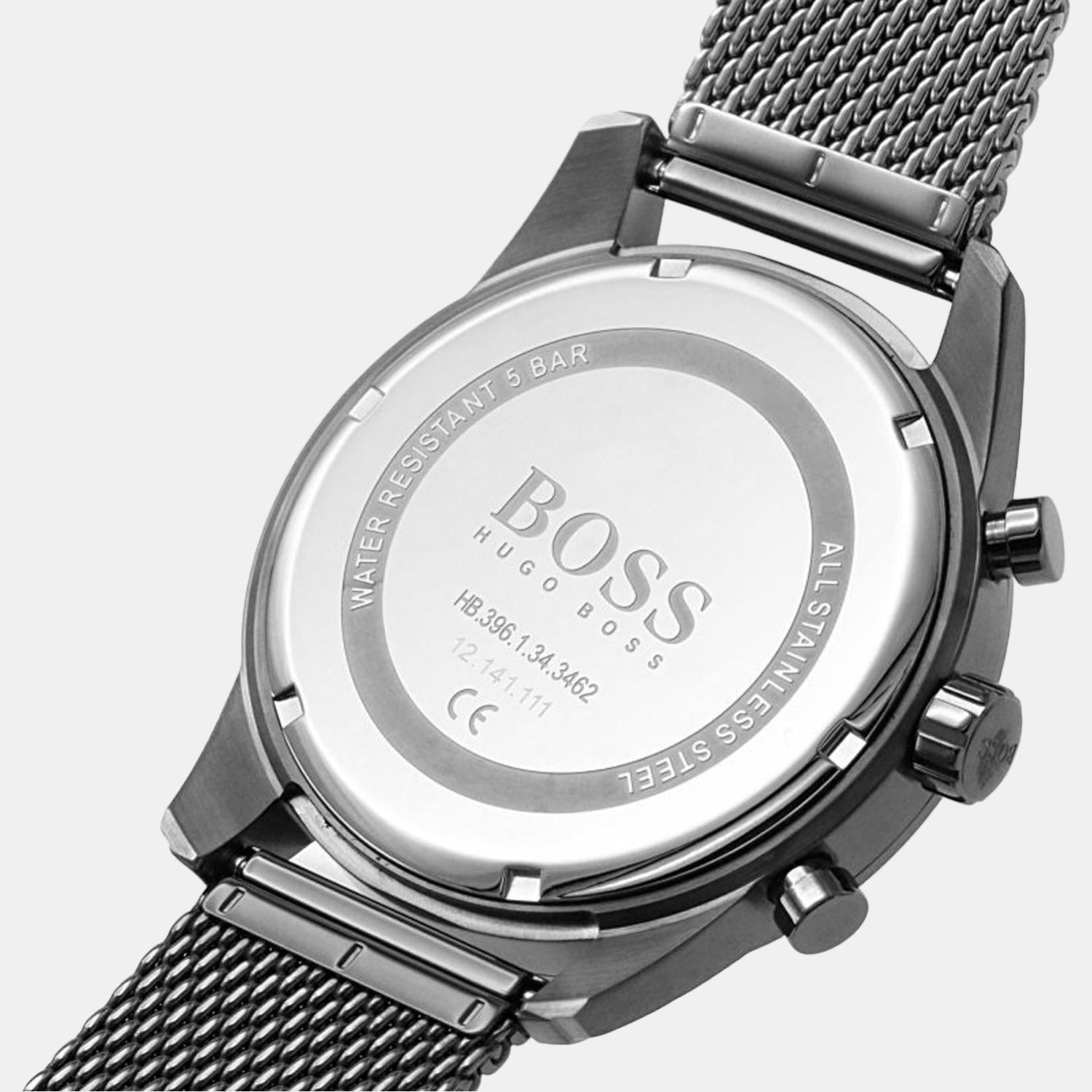 Boss Male Grey Analog Stainless Steel Watch Boss Just In Time