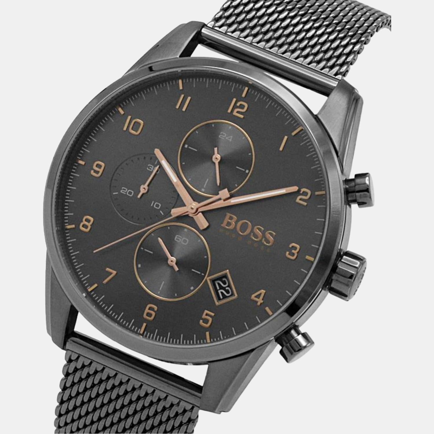 Boss Male Grey Analog Stainless Steel Watch | Boss – Just In Time