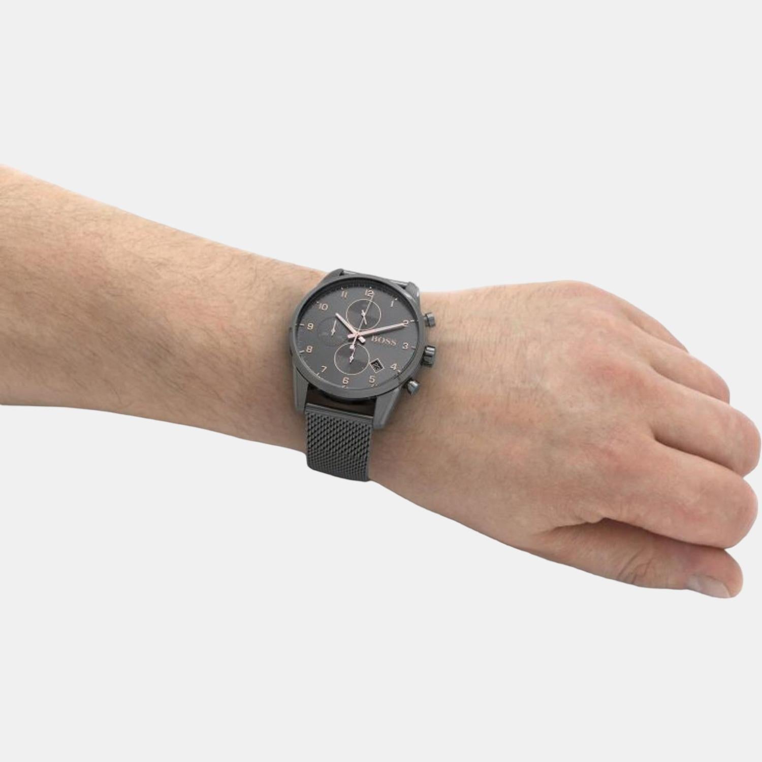 Boss Male Grey Analog Stainless Steel Watch | Boss – Just In Time