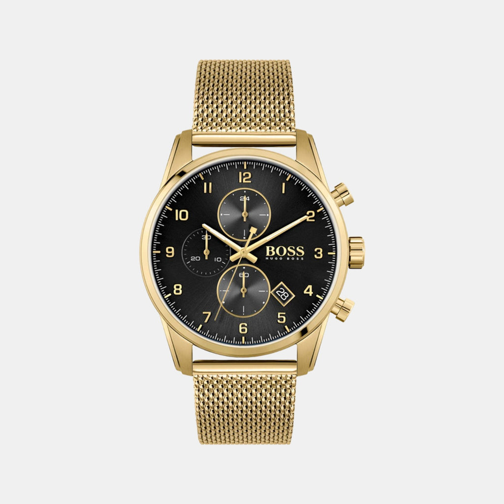 Boss Round Black Chronograph watch