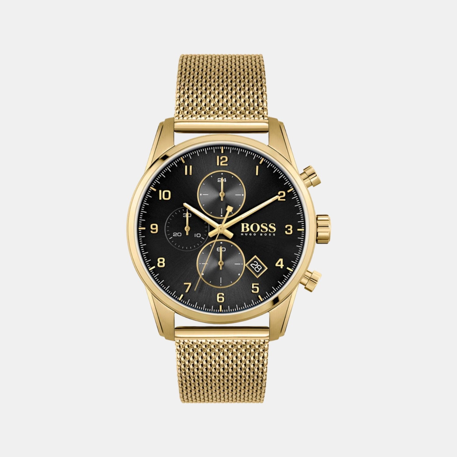 Boss Round Black Chronograph watch