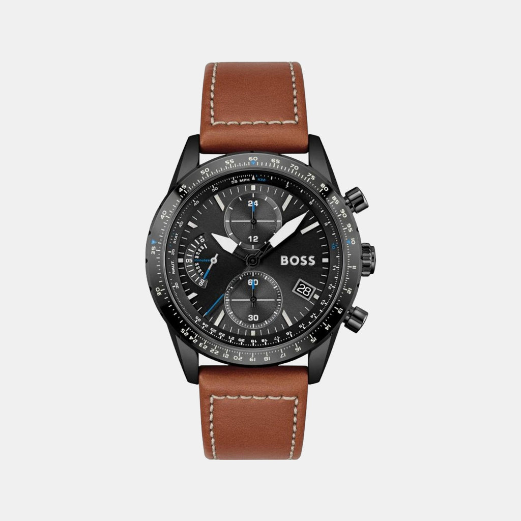 Boss Round Black Chronograph watch