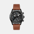 Boss Round Black Chronograph watch