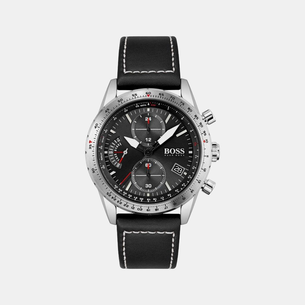 Boss Round Black Chronograph watch
