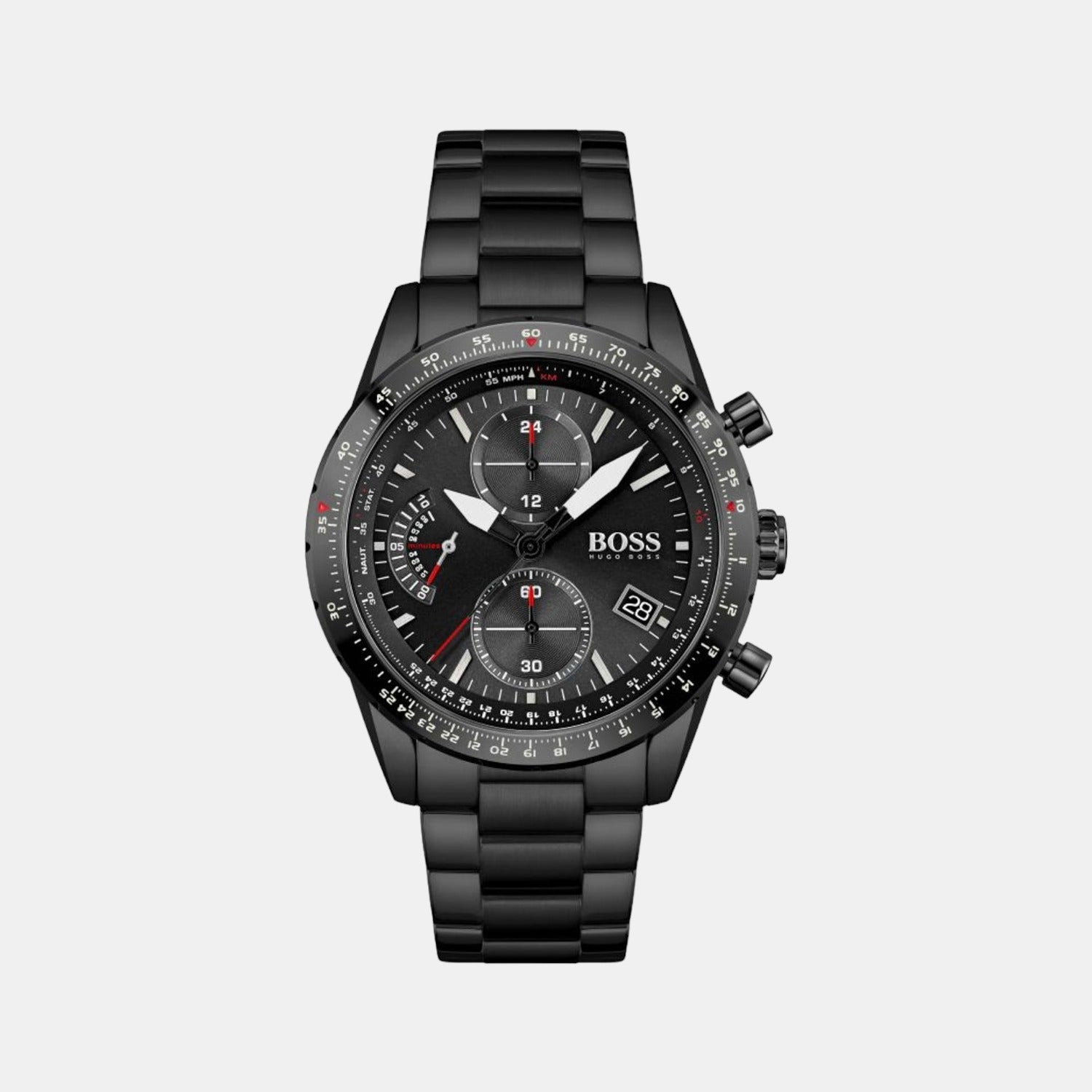 Boss Round Black Chronograph watch