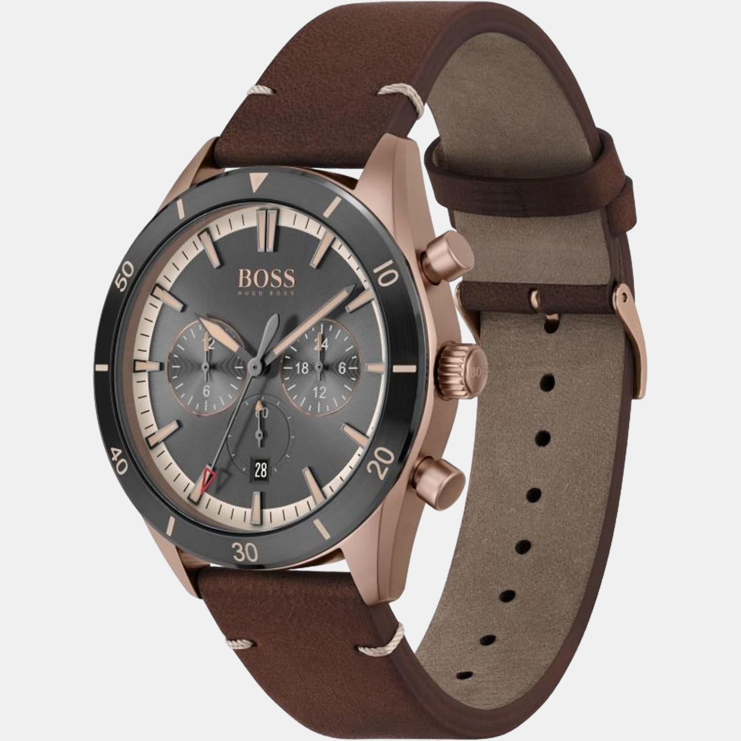 Boss Men Round Grey watch
