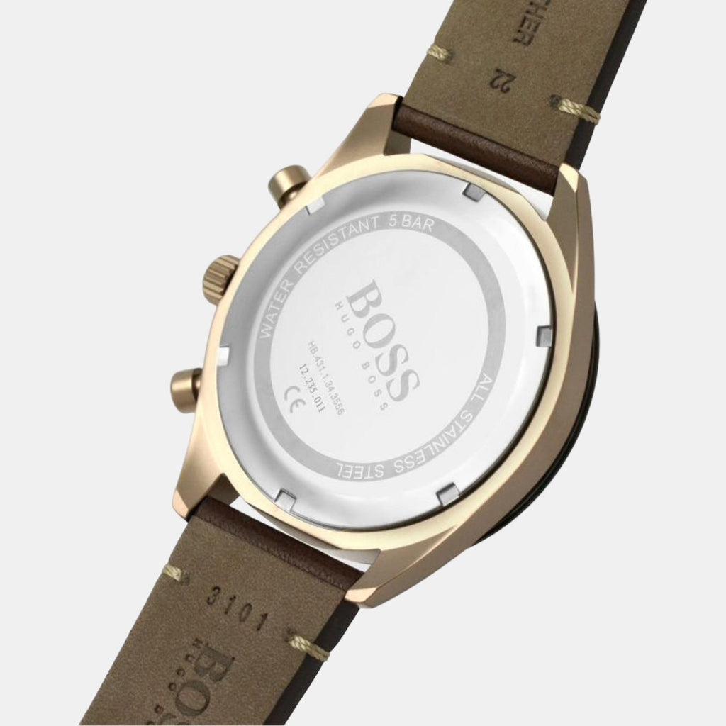 Boss Leather Grey watch