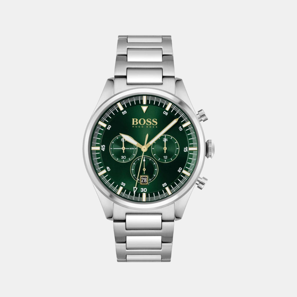 Boss Round Green Chronograph watch