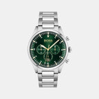 Boss Round Green Chronograph watch