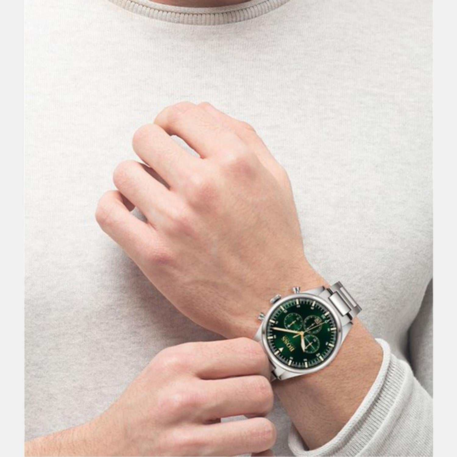 Boss Just Watch In | Analog Stainless Male Boss Steel Green Time –