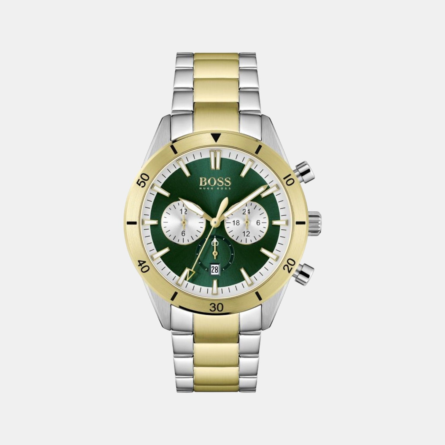 Boss Round Green Chronograph watch