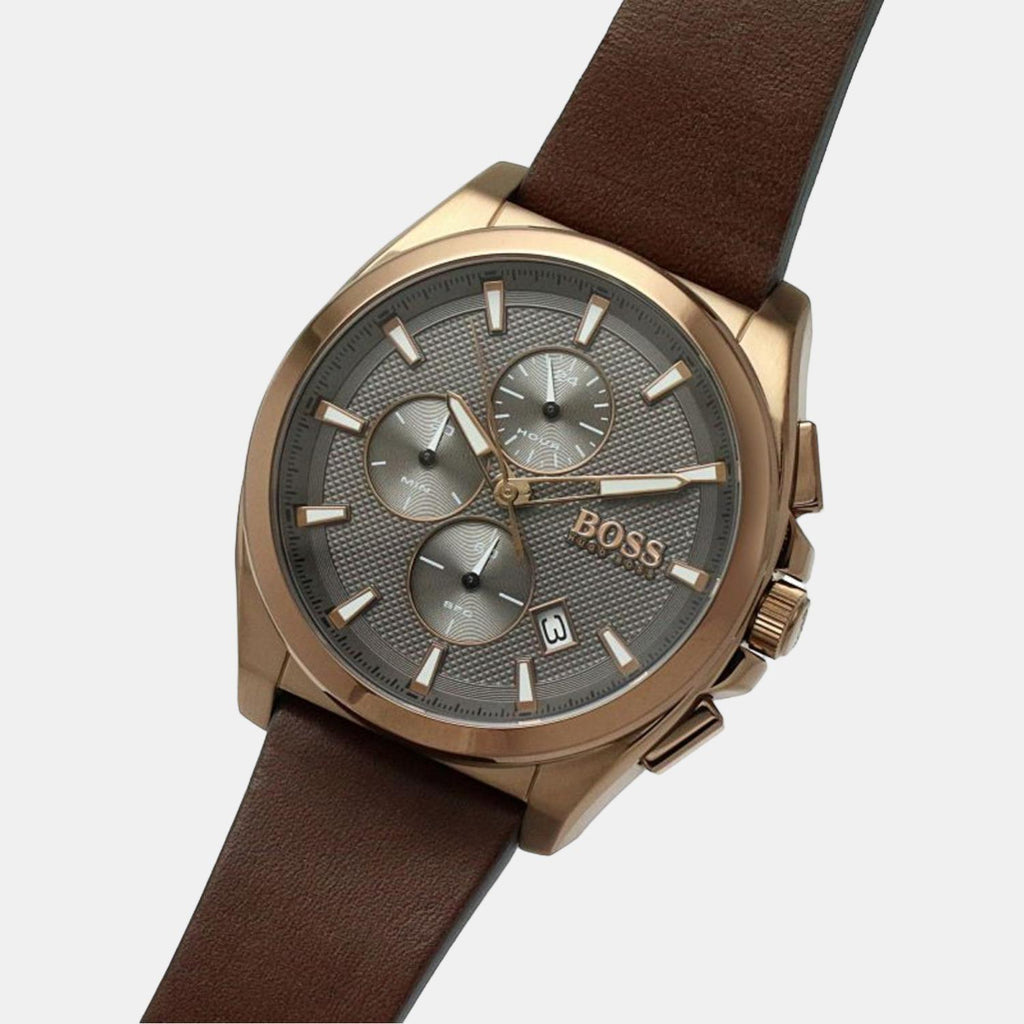 Boss Leather Grey watch