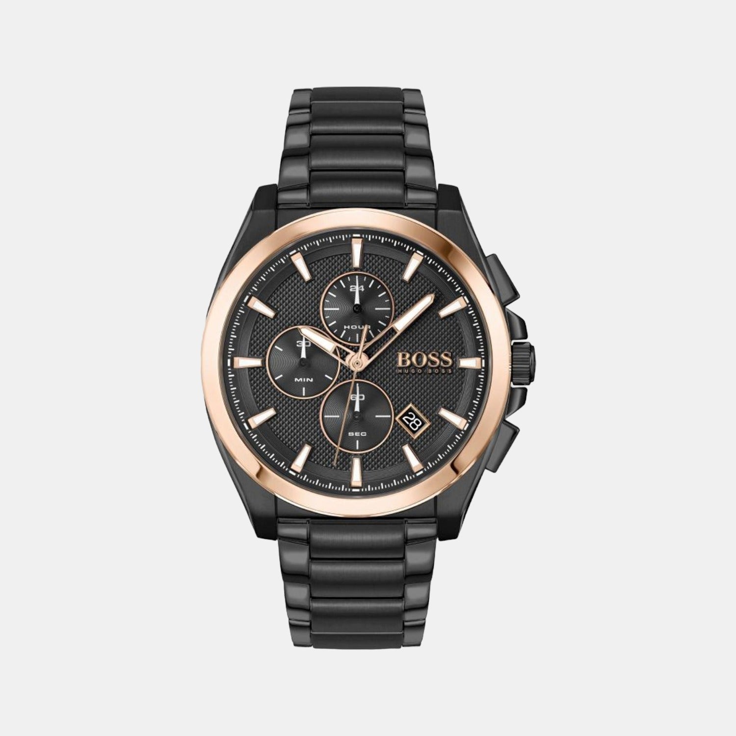 Boss Round Black Chronograph watch