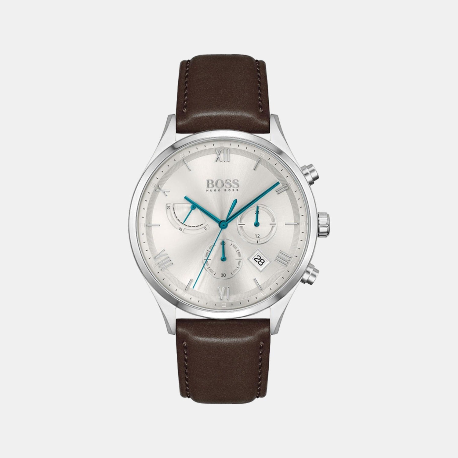 Boss Round Silver Chronograph watch