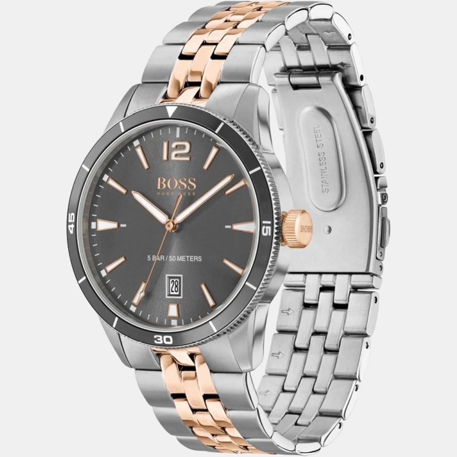 Boss Men Round Grey watch