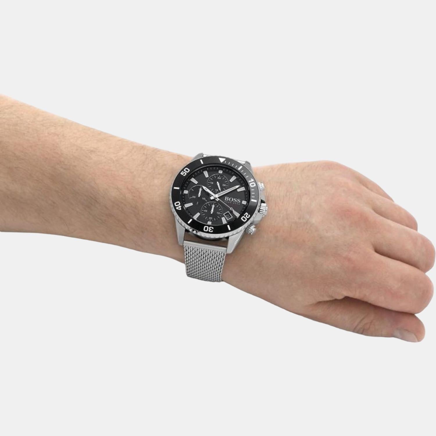 Boss 44 mm Silver Quartz watch