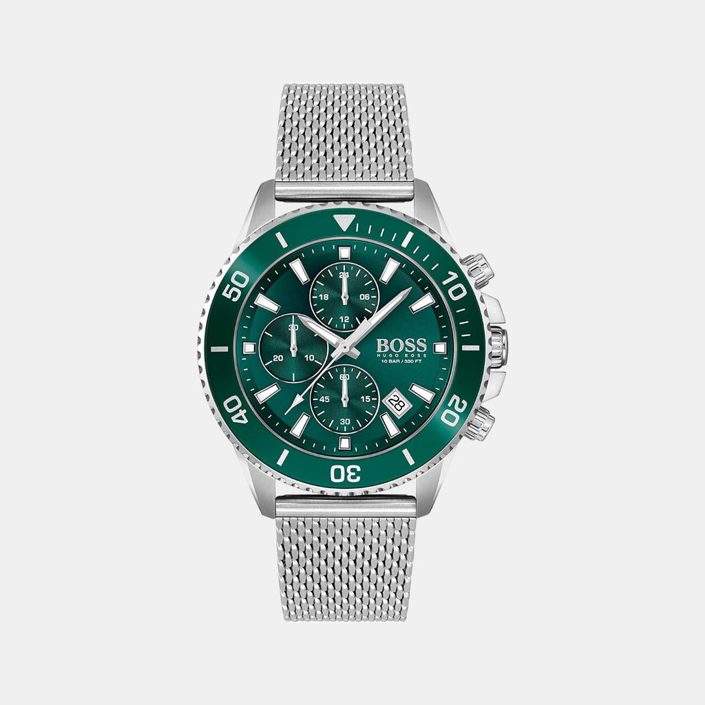 Boss Round Green Chronograph watch