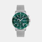 Boss Round Green Chronograph watch