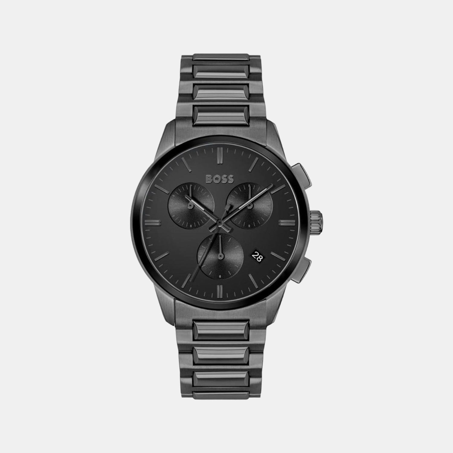 Boss Male Black Analog Stainless Steel Watch Boss Just In Time