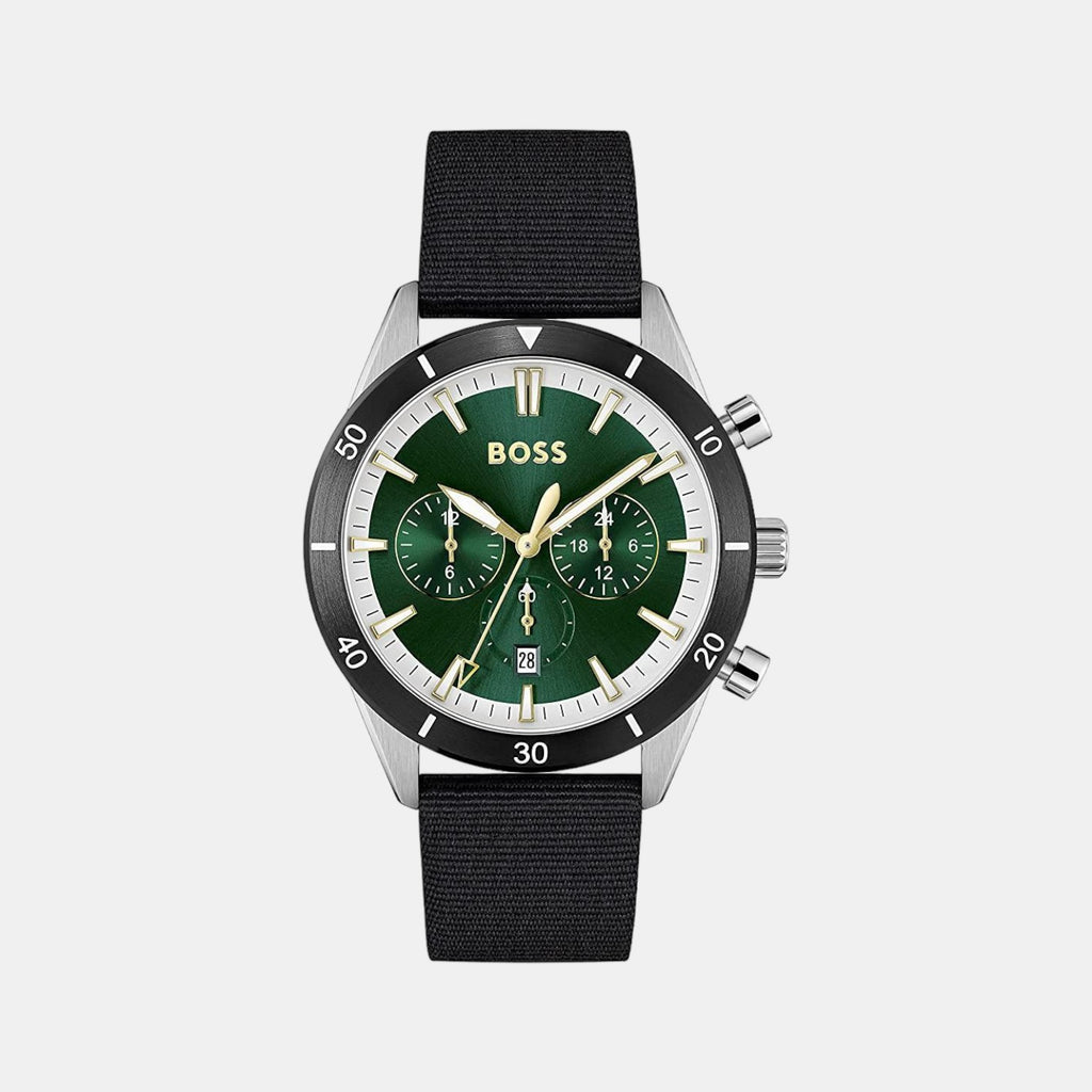 Boss Round Green Chronograph watch