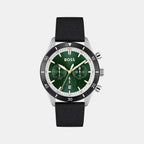 Boss Round Green Chronograph watch