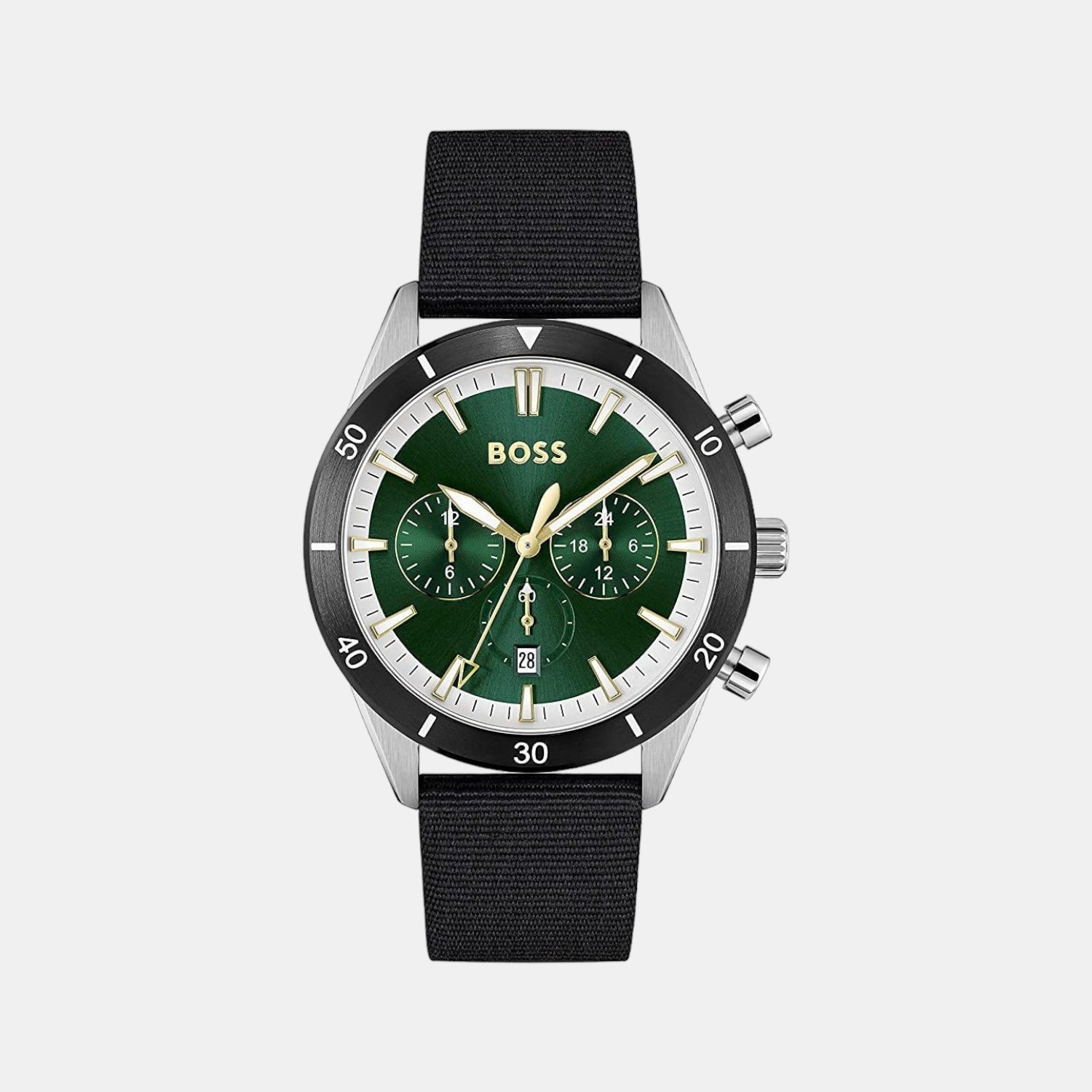 Boss Round Green Chronograph watch