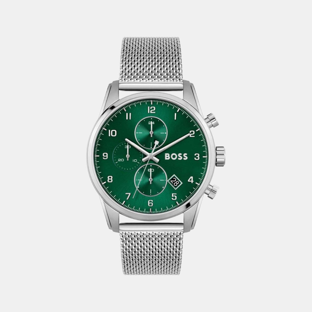 Boss Round Green Analog watch