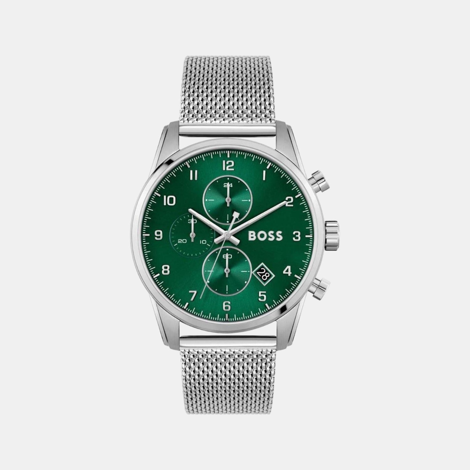 Boss Round Green Analog watch