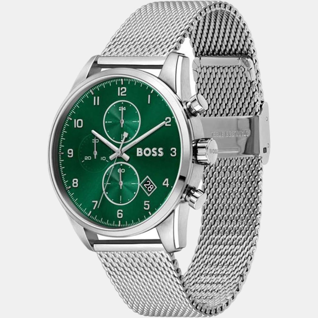 Boss Men Round Green watch