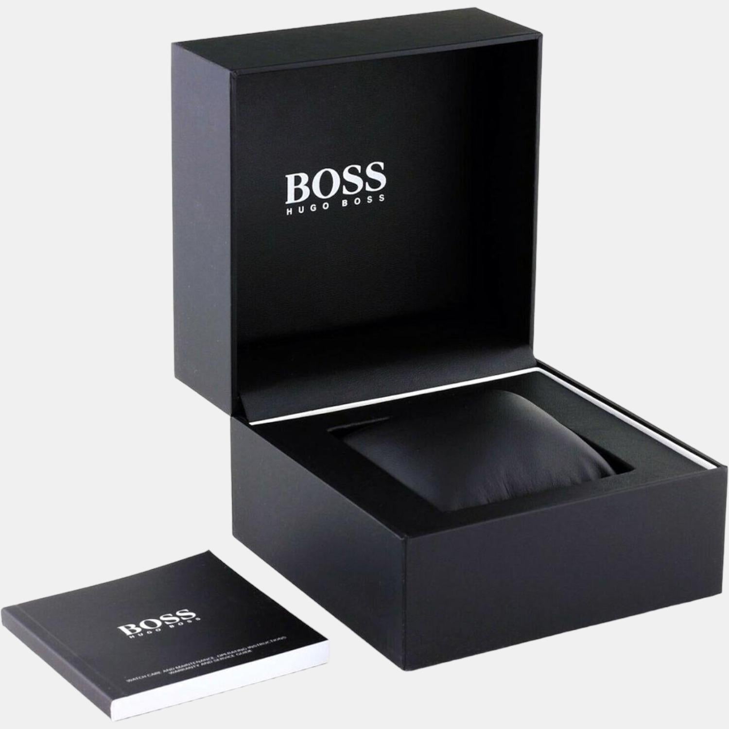 – Analog Time Just Male In Leather Boss Blue Watch | Boss