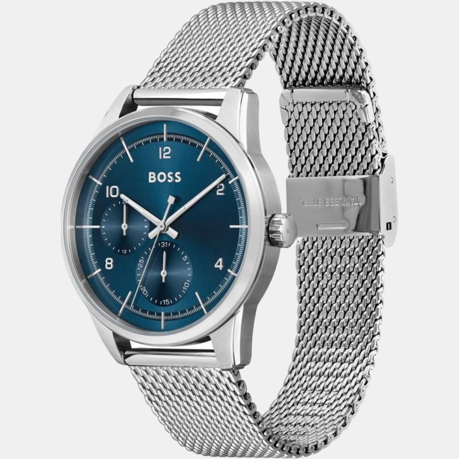 Boss Men Round Blue watch