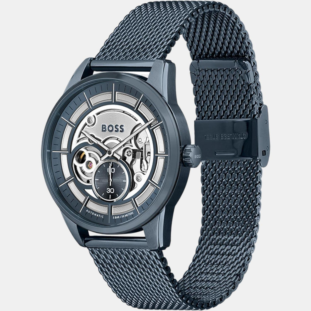 Boss Men Round Silver watch