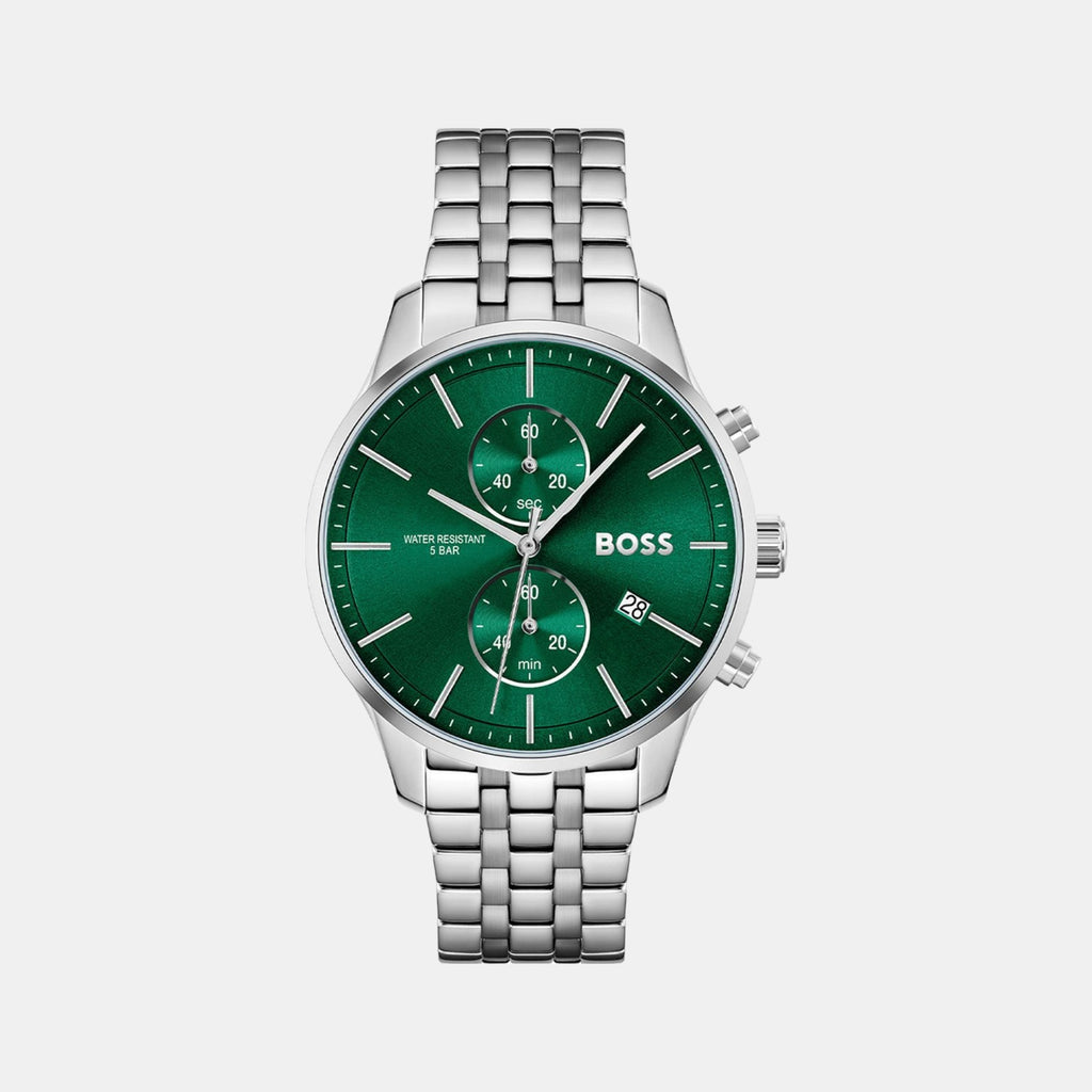 Boss Round Green Chronograph watch