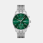 Boss Round Green Chronograph watch