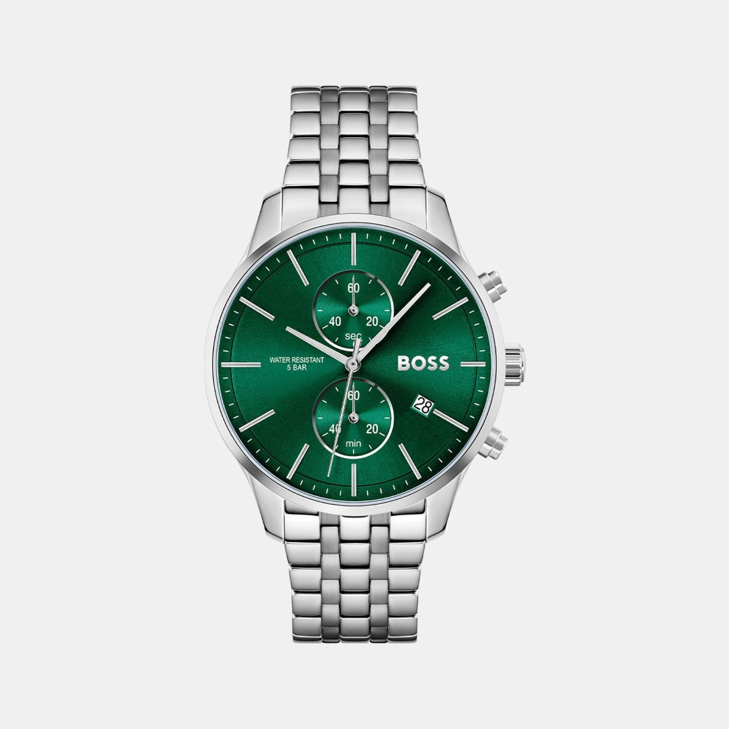 Boss Round Green Chronograph watch
