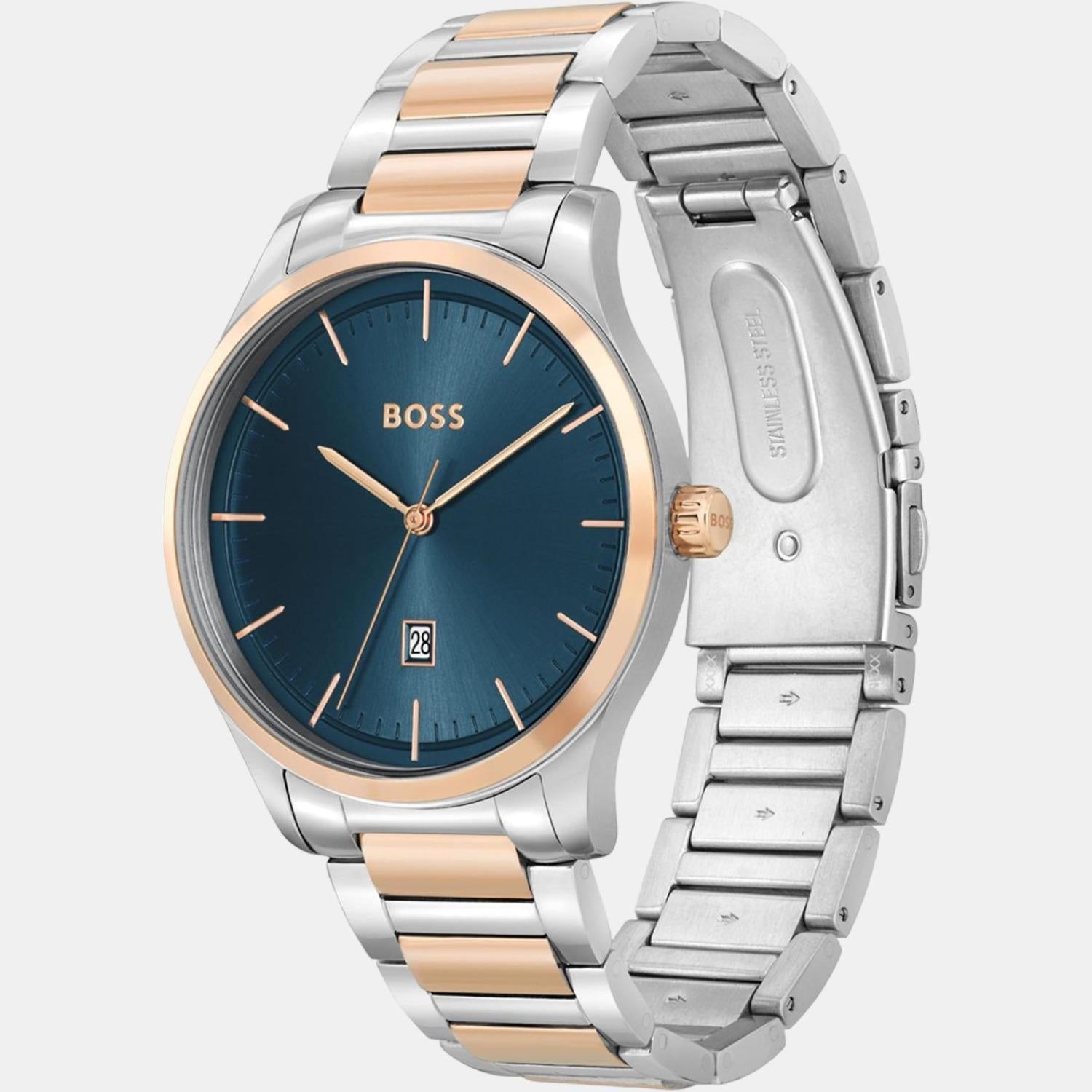 Boss Men Round Blue watch